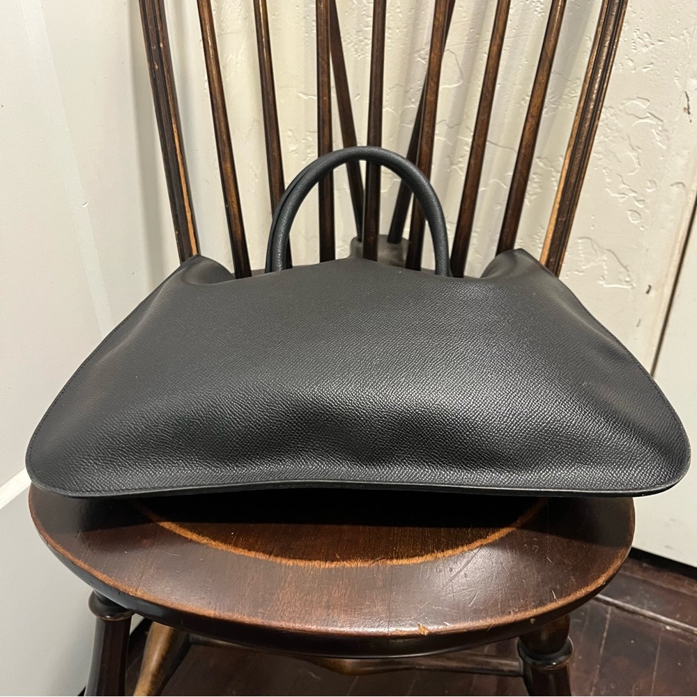Stefano Serapian Milano Black Textured Leather  Handbag Tote - Picture 5 of 8